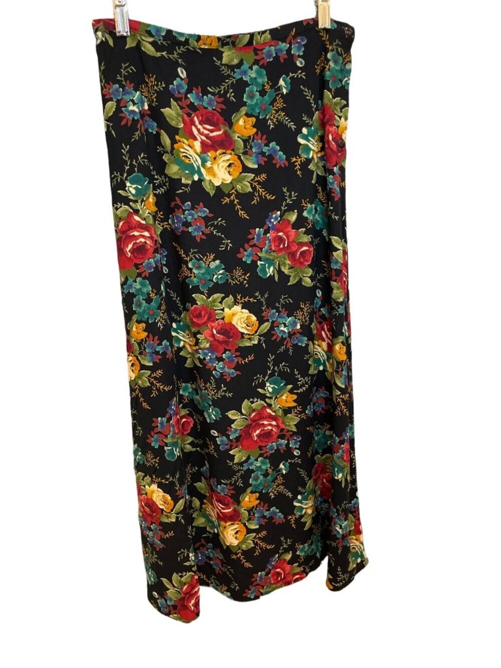 Jeffrey Craig Vintage Large Floral Long Pleated Skirt Gothic Cottagecore Academi